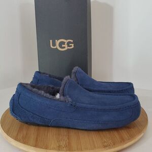 UGG Ascot Slipper Deep Ocean Suede Wool Comfort Loafer Men's US 8/ EU 41 NIB